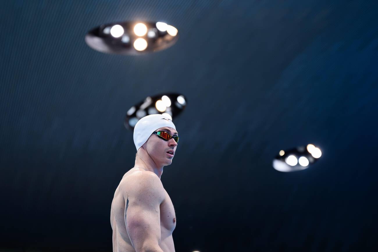 LONDON, UNITED KINGDOM. 20 April, 25. British Swimmer Ben Proud competes in Men’s 50 Butterfly – H during Aquatics GB Swimming Championships 2025 Day 6 at London Aquatics Centre on Sunday, 20 April, 2025