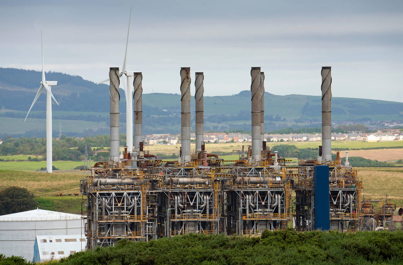View Mossmorran NGL ethylene plant on 18th September 2019 in Fife, Scotland, UK. The plant is jointly operated by ExxonMobil and Shell UK.